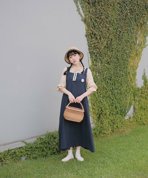 mimi toujours（ミミトゥジュール）の「2way リボン リネン キャミ ワンピース mimi toujours×wei3h（ワンピース・レディース・ネイビー・M）」の11枚目の写真