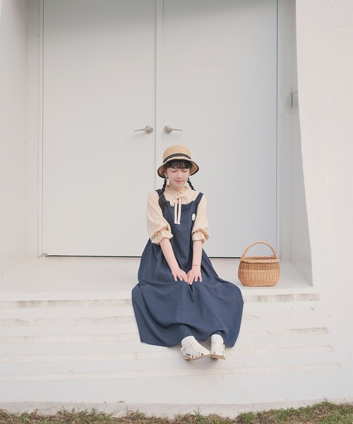 mimi toujours（ミミトゥジュール）の「2way リボン リネン キャミ ワンピース mimi toujours×wei3h（ワンピース・レディース・ネイビー・M）」の12枚目の写真