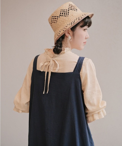 mimi toujours（ミミトゥジュール）の「2way リボン リネン キャミ ワンピース mimi toujours×wei3h（ワンピース・レディース・ネイビー・M）」の18枚目の写真