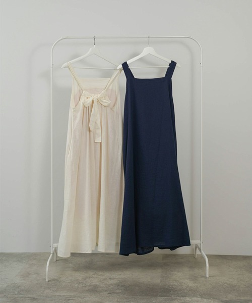 mimi toujours（ミミトゥジュール）の「2way リボン リネン キャミ ワンピース mimi toujours×wei3h（ワンピース・レディース・ネイビー・M）」の19枚目の写真