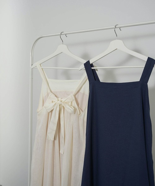 mimi toujours（ミミトゥジュール）の「2way リボン リネン キャミ ワンピース mimi toujours×wei3h（ワンピース・レディース・ネイビー・M）」の20枚目の写真