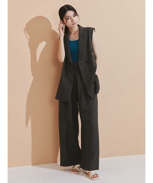 MURUA（ムルーア）の「【SET UP対応】ピークドラペルジレ（ベスト・レディース・ブルー/ライトグレー/ダークグレー/ベージュ・FREE）」の11枚目の写真