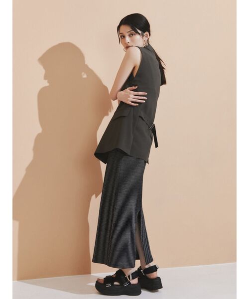 MURUA（ムルーア）の「【SET UP対応】ピークドラペルジレ（ベスト・レディース・ブルー/ライトグレー/ダークグレー/ベージュ・FREE）」の15枚目の写真