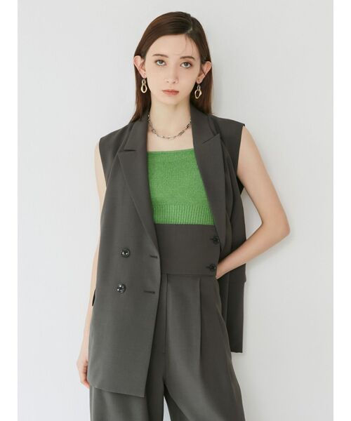 MURUA（ムルーア）の「【SET UP対応】ピークドラペルジレ（ベスト・レディース・ブルー/ライトグレー/ダークグレー/ベージュ・FREE）」の20枚目の写真