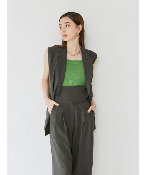 MURUA（ムルーア）の「【SET UP対応】ピークドラペルジレ（ベスト・レディース・ブルー/ライトグレー/ダークグレー/ベージュ・FREE）」の22枚目の写真