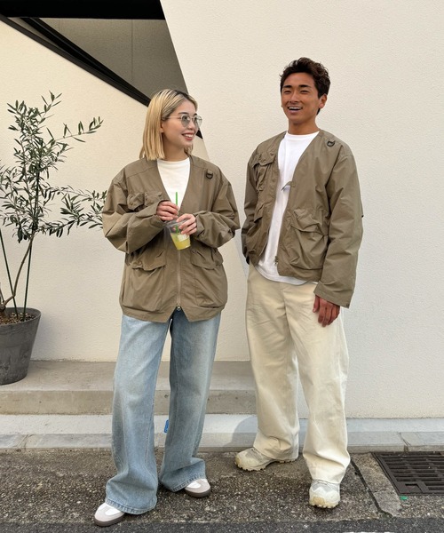 CANAL JEAN(キャナルジーン)の「choice_cnl フィッシングジャケット(ノーカラージャケット・レディース・ベージュ・ONE SIZE)」の7枚目の写真