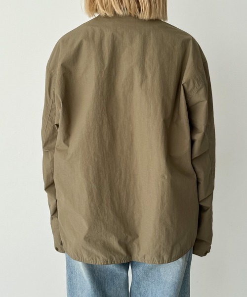 CANAL JEAN(キャナルジーン)の「choice_cnl フィッシングジャケット(ノーカラージャケット・レディース・ベージュ・ONE SIZE)」の11枚目の写真