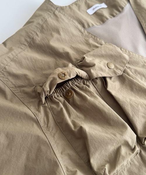 CANAL JEAN(キャナルジーン)の「choice_cnl フィッシングジャケット(ノーカラージャケット・レディース・ベージュ・ONE SIZE)」の19枚目の写真