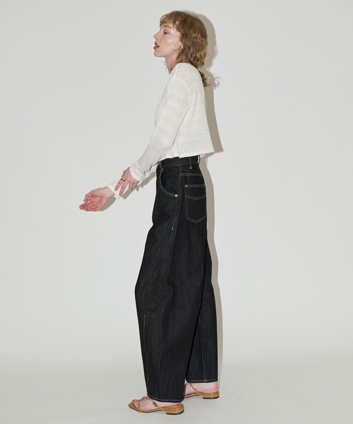 willfully デニム ブラック freeサイズ WILLFULLY（ウィルフリー）の「darts curve silhouette denim PT