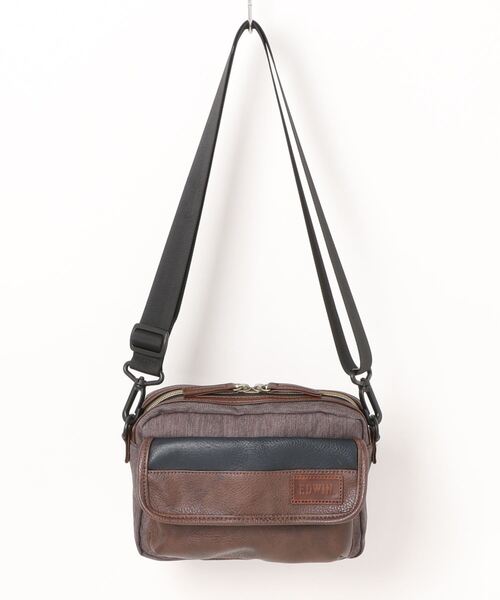 EDWIN（エドウィン）の「【EDWIN/エドウィン】別注PUミニショルダー（ショルダーバッグ・メンズ・ブラウン/ブラック・FREE）」の2枚目の写真