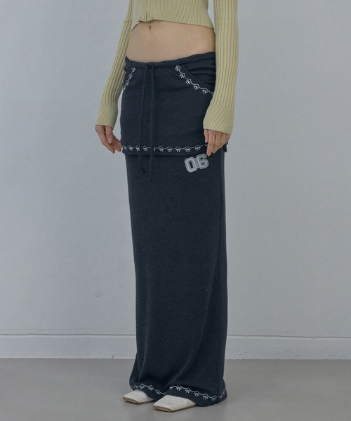 SCULPTOR（スカルプター）の「Shirring Layered Maxi Skirt/シャーリングレイヤードマキシスカート（スカート・レディース・ホワイト/グレー/ブラック・SMALL/MEDIUM）」の7枚目の写真