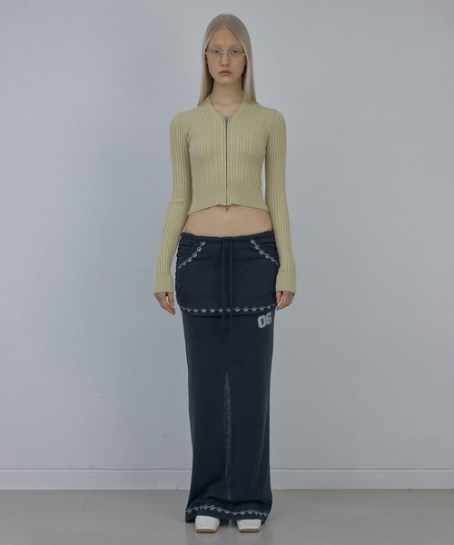 SCULPTOR（スカルプター）の「Shirring Layered Maxi Skirt/シャーリングレイヤードマキシスカート（スカート・レディース・ホワイト/グレー/ブラック・SMALL/MEDIUM）」の8枚目の写真