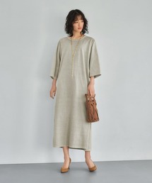 【LUXE】ヴィンテージ加工7分袖ワンピース