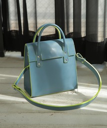 【TIDEWAY】ネオンカラー リアルレザーショルダーバッグ NEON 2WAY FLAP TOTE ※