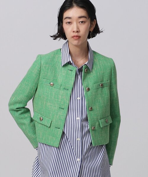 【セール】カラーツィードジャケット（ノーカラージャケット）｜GALLEST（ギャレスト） 6,433円