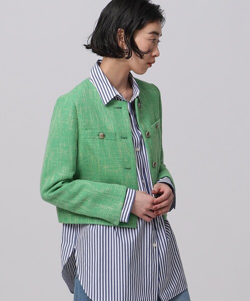 GALLEST（ギャレスト）の「◆カラーツィードジャケット（ノーカラージャケット・レディース・グリーン系その他5/ブラック系3・38/34）」の8枚目の写真