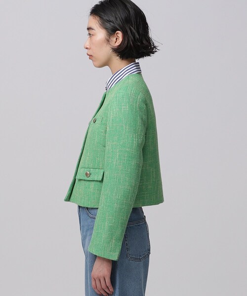 GALLEST（ギャレスト）の「◆カラーツィードジャケット（ノーカラージャケット・レディース・グリーン系その他5/ブラック系3・38/34）」の21枚目の写真