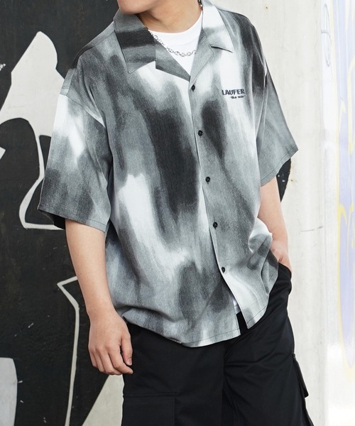 【Laufer】ムラ染めオープンカラー半袖シャツ / Mura Dyed Open Collar Short Sleeve Shirt(シャツ/ブラウス)|Laufer(ロイファー) 【Laufer】ムラ染めオープンカラー半袖シャツ / Mura Dyed Open Collar Short Sleeve Shirt(シャツ/ブラウス)|Laufer(ロイファー)