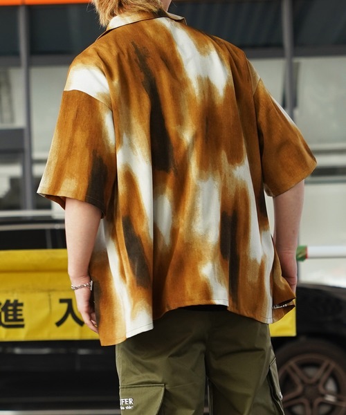 【Laufer】ムラ染めオープンカラー半袖シャツ / Mura Dyed Open Collar Short Sleeve Shirt(シャツ/ブラウス)|Laufer(ロイファー) 【Laufer】ムラ染めオープンカラー半袖シャツ / Mura Dyed Open Collar Short Sleeve Shirt(シャツ/ブラウス)|Laufer(ロイファー)