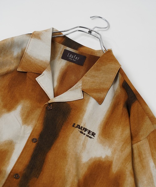 【Laufer】ムラ染めオープンカラー半袖シャツ / Mura Dyed Open Collar Short Sleeve Shirt(シャツ/ブラウス)|Laufer(ロイファー) 【Laufer】ムラ染めオープンカラー半袖シャツ / Mura Dyed Open Collar Short Sleeve Shirt(シャツ/ブラウス)|Laufer(ロイファー)