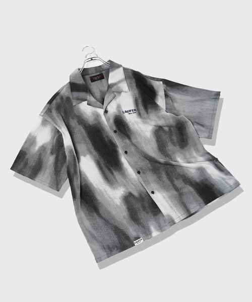 【Laufer】ムラ染めオープンカラー半袖シャツ / Mura Dyed Open Collar Short Sleeve Shirt(シャツ/ブラウス)|Laufer(ロイファー) 【Laufer】ムラ染めオープンカラー半袖シャツ / Mura Dyed Open Collar Short Sleeve Shirt(シャツ/ブラウス)|Laufer(ロイファー)