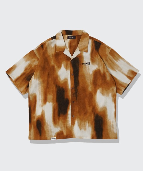 【Laufer】ムラ染めオープンカラー半袖シャツ / Mura Dyed Open Collar Short Sleeve Shirt(シャツ/ブラウス)|Laufer(ロイファー) 【Laufer】ムラ染めオープンカラー半袖シャツ / Mura Dyed Open Collar Short Sleeve Shirt(シャツ/ブラウス)|Laufer(ロイファー)