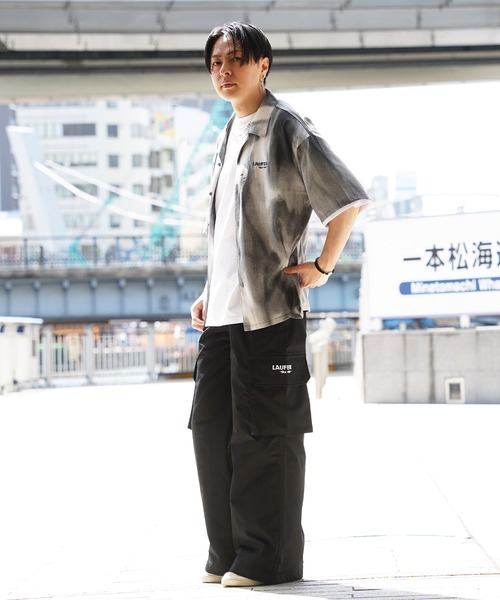 【Laufer】ムラ染めオープンカラー半袖シャツ / Mura Dyed Open Collar Short Sleeve Shirt(シャツ/ブラウス)|Laufer(ロイファー) 【Laufer】ムラ染めオープンカラー半袖シャツ / Mura Dyed Open Collar Short Sleeve Shirt(シャツ/ブラウス)|Laufer(ロイファー)