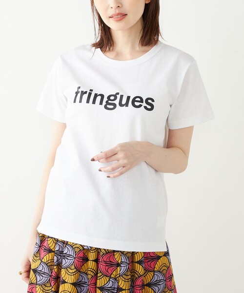 SHIPS Colors（シップス カラーズ）の「SHIPS Colors:FRINGUES ロゴ プリント TEE◇（Tシャツ/カットソー・レディース・オフホワイト/ホワイト/ピンク/ダークグレー・ONE SIZE）」の2枚目の写真