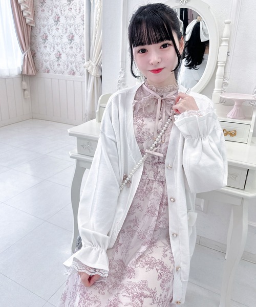 セール】リボン付ポケットカーディガン（カーディガン/ボレロ