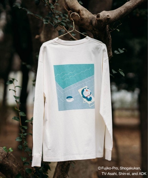 tシャツ Tシャツ 「TETERA×ドラえもん」外気浴サウナLST / プリント ロングスリーブ Tシャツ tete22-019 レディース メンズ TETERA×ドラえもん】外気浴サウナLST / プリント ロングスリーブ