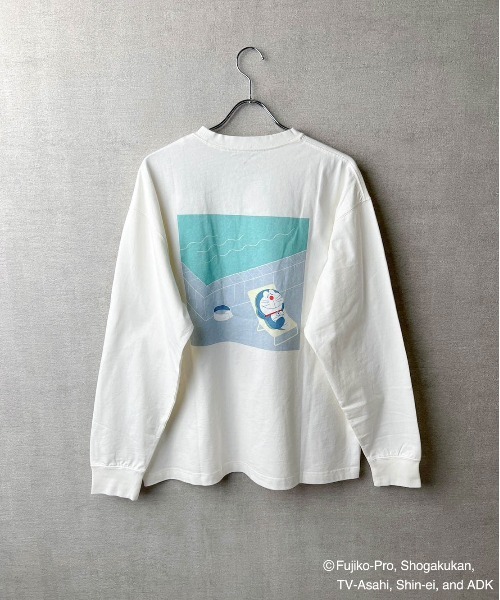 tシャツ Tシャツ 「TETERA×ドラえもん」外気浴サウナLST / プリント ロングスリーブ Tシャツ tete22-019 レディース メンズ TETERA tシャツ Tシャツ 「TETERA×ドラえもん」外気浴サウナLST