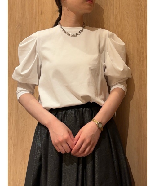 Mila Owen - デザインスリーブロングカットトップス　ベージュ　０ Mila Owen（ミラオーウェン）の「スリーブデザインカット