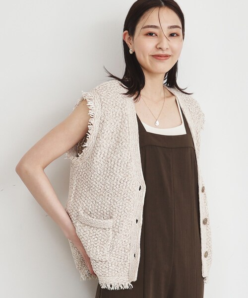 THE SHOP TK (ザ ショップ ティーケー )の「◆ツイード風クラシカルベスト/手洗い可(ベスト・レディース・ベージュ系その他7/ブルー系その他5・99)」の1枚目の写真