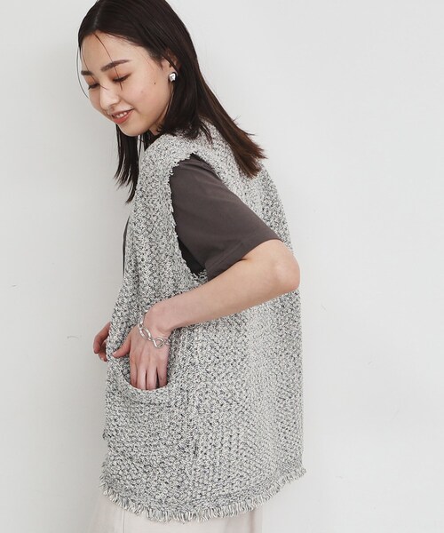 THE SHOP TK (ザ ショップ ティーケー )の「◆ツイード風クラシカルベスト/手洗い可(ベスト・レディース・ベージュ系その他7/ブルー系その他5・99)」の5枚目の写真