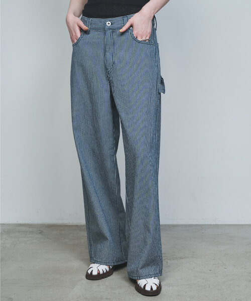 GALLARDAGALANTE（ガリャルダガランテ）の「ルーズヒッコリーパンツ（その他パンツ・レディース・ネイビー・1/0）」の3枚目の写真