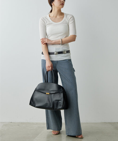 GALLARDAGALANTE（ガリャルダガランテ）の「ルーズヒッコリーパンツ（その他パンツ・レディース・ネイビー・1/0）」の12枚目の写真