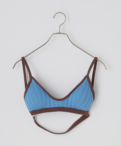 Spick & Span(スピックアンドスパン)の「Uhr / ウーア Rib Knit Bra 24SSUHR-KT388(ブラジャー・レディース・ブルー/ブラウン・FREE)」の2枚目の写真