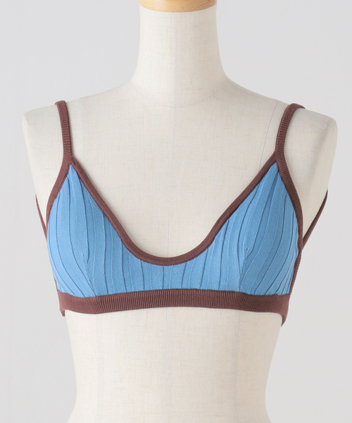 Spick & Span(スピックアンドスパン)の「Uhr / ウーア Rib Knit Bra 24SSUHR-KT388(ブラジャー・レディース・ブルー/ブラウン・FREE)」の3枚目の写真