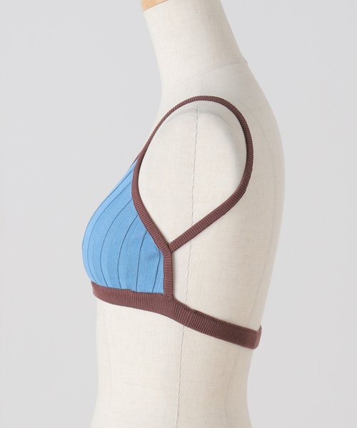 Spick & Span(スピックアンドスパン)の「Uhr / ウーア Rib Knit Bra 24SSUHR-KT388(ブラジャー・レディース・ブルー/ブラウン・FREE)」の4枚目の写真
