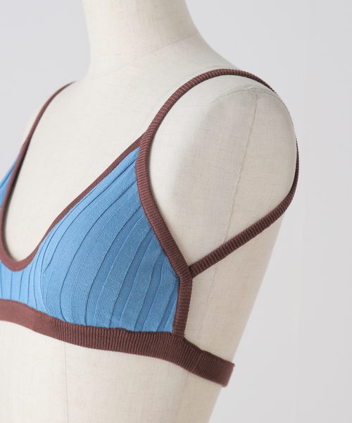 Spick & Span(スピックアンドスパン)の「Uhr / ウーア Rib Knit Bra 24SSUHR-KT388(ブラジャー・レディース・ブルー/ブラウン・FREE)」の6枚目の写真