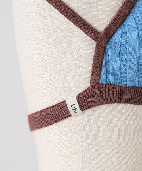 Spick & Span(スピックアンドスパン)の「Uhr / ウーア Rib Knit Bra 24SSUHR-KT388(ブラジャー・レディース・ブルー/ブラウン・FREE)」の7枚目の写真