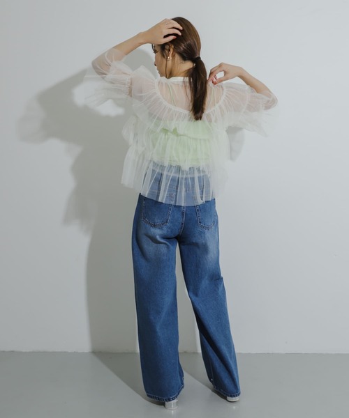 SENSE OF PLACE by URBAN RESEARCH(センスオブプレイスバイアーバンリサーチ)の「ラインストーンワイドデニム(デニムパンツ・レディース・ライトインディゴブルー/ライトブルー/ブラック・MEDIUM/SMALL)」の20枚目の写真