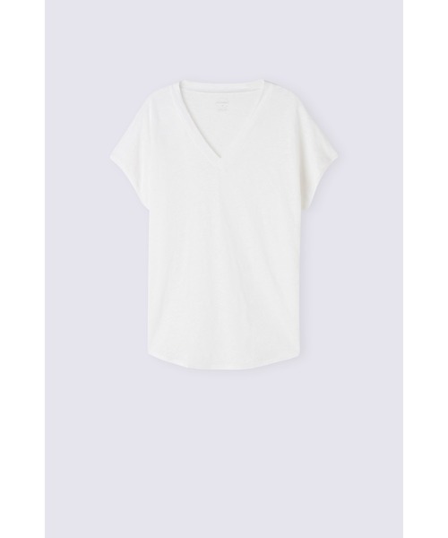 tシャツ リネン Vネック ショートスリーブ ニット レディース リネン Vネック ショートスリーブ ニット（Tシャツ/カットソー