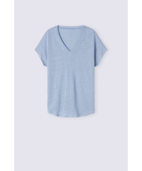 tシャツ リネン Vネック ショートスリーブ ニット レディース リネン Vネック ショートスリーブ ニット（Tシャツ/カットソー