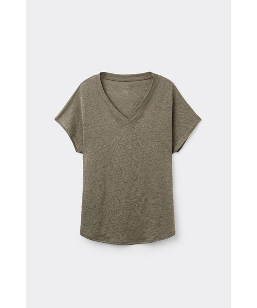 Intimissimi(インティミッシミ)の「The Pure Linen リネン Vネック ショートスリーブ Tシャツ(Tシャツ/カットソー・レディース・インディゴブルー/サンドベージュ/スカイブルー/ホワイト/カーキ/ピンクベージュ/モカ・M/S/L)」の20枚目の写真