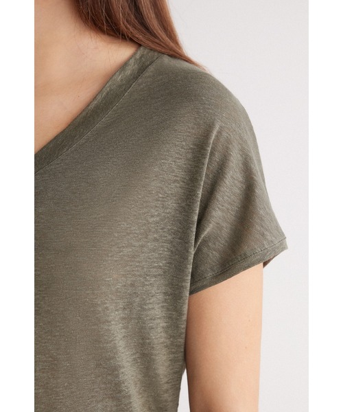 Intimissimi(インティミッシミ)の「The Pure Linen リネン Vネック ショートスリーブ Tシャツ(Tシャツ/カットソー・レディース・インディゴブルー/サンドベージュ/スカイブルー/ホワイト/カーキ/ピンクベージュ/モカ・M/S/L)」の22枚目の写真