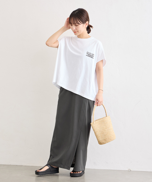 JOURNAL STANDARD（ジャーナルスタンダード）の「パーフェクトジャージーラップタイトスカート（スカート・レディース・チャコールグレー/ブラック・FREE）」の4枚目の写真