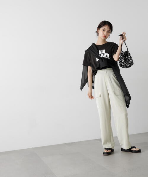 N.（N. Natural Beauty Basic）（エヌエヌナチュラルビューティーベーシック）の「◆カレッジロゴＴ（Tシャツ/カットソー・レディース・オフホワイト/チャコールグレー/モカ・MEDIUM）」の15枚目の写真