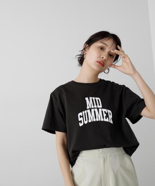 N.（N. Natural Beauty Basic）（エヌエヌナチュラルビューティーベーシック）の「◆カレッジロゴＴ（Tシャツ/カットソー・レディース・オフホワイト/チャコールグレー/モカ・MEDIUM）」の18枚目の写真