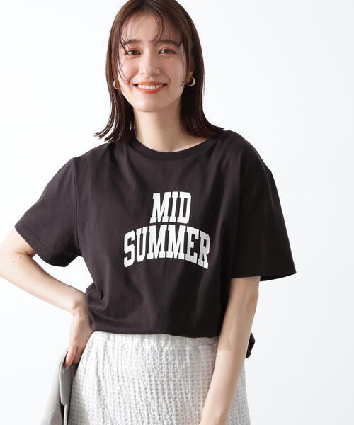N.（N. Natural Beauty Basic）（エヌエヌナチュラルビューティーベーシック）の「◆カレッジロゴＴ（Tシャツ/カットソー・レディース・オフホワイト/チャコールグレー/モカ・MEDIUM）」の20枚目の写真
